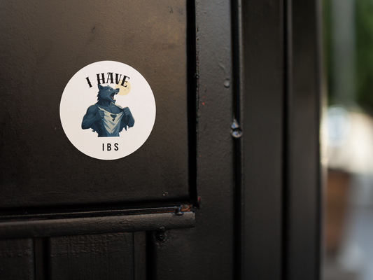 I Have IBS Werewolf Alpha Male Sticker — Round Transparent Outdoor Sticker