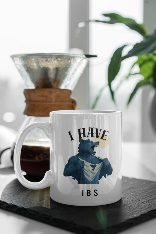 I Have IBS Werewolf Coffee Mug – Funny IBS Awareness Ceramic Mug (11oz & 15oz)