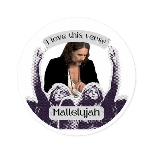 Round Hallelujah Verse Sticker — Religious Praise Decorative Decal